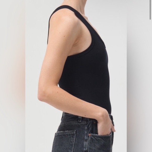 Agolde Black Fitted Bodysuit - Picture 2 of 6
